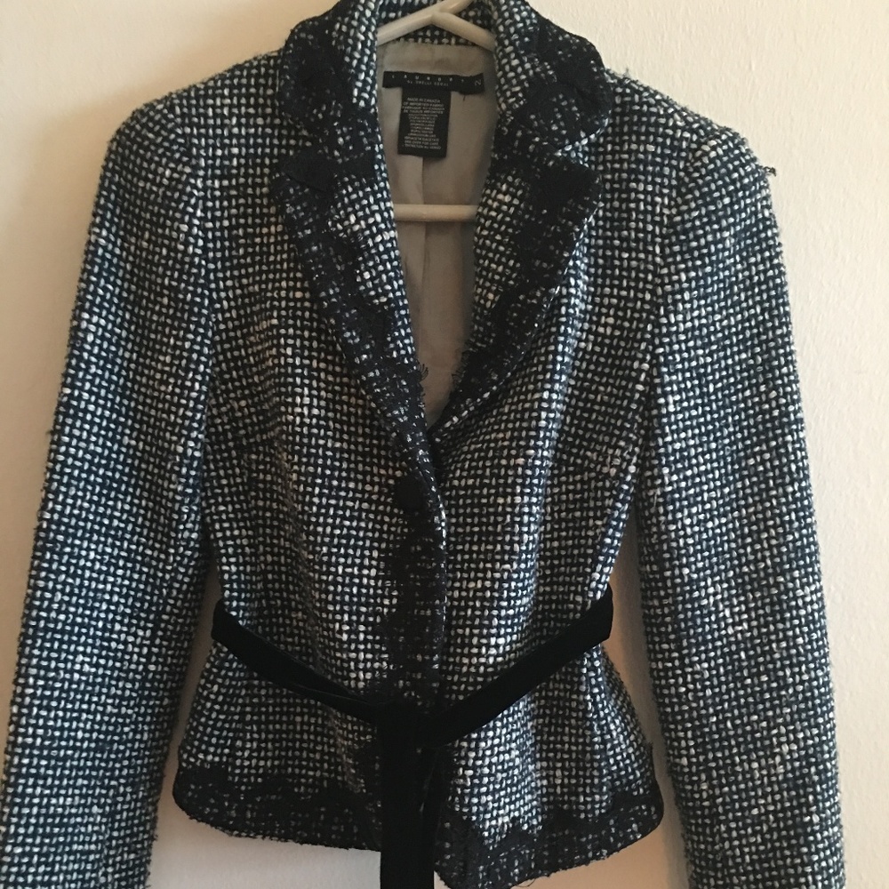 Black/blue tweed blazer